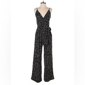 Rica Knit Crop Jumpsuit (black & white) with wrap tie/bow